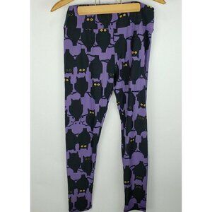 New LuLaRoe Tall And Curvy Leggings Purple with Black Owls Halloween NWT